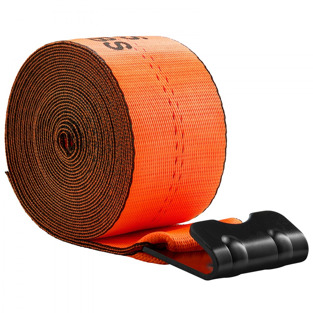 VEVOR Winch Straps, 4 in x 30 ft Truck Straps with Flat Hook, 10 Pack Heavy Duty Trailer Straps with 18000 lbs Break Strength, Cargo Tie-Down Straps, for Flatbeds, Trucks, Trailers, Farms & Rescues