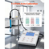 VEVOR Benchtop pH Meter, 0-14 pH Range, Laboratory Tester Kit with Large Backlit Display, Calibration Solutions, Power Adapter, Stores Up to 50 Readings, for Temperature and Water Quality Testing