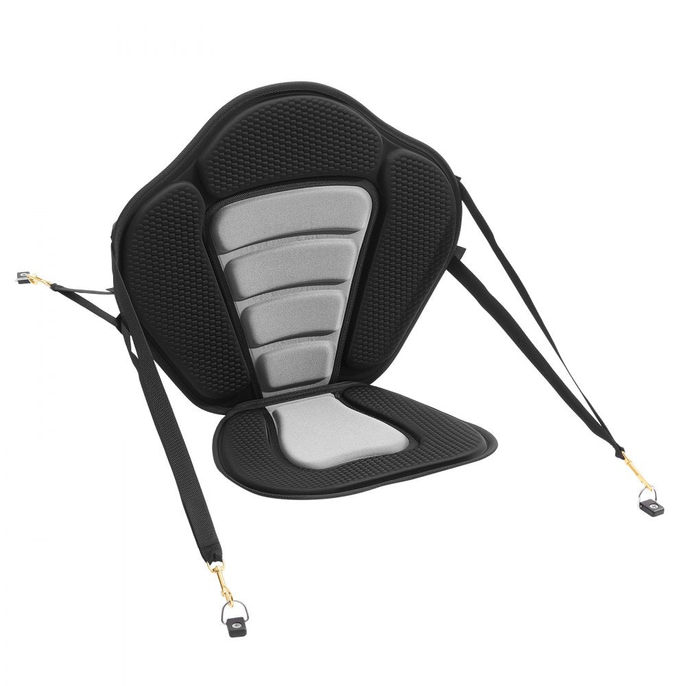 VEVOR Kayak Seat, 1 Pack 0.5" Thick, Universal Paddle Board Seat with Back Support, Sit-on-Top Soft Padded Cushion with Storage Bag & Adjustable Straps for SUP, Canoe, Fishing Boat, Inflatable Kayak