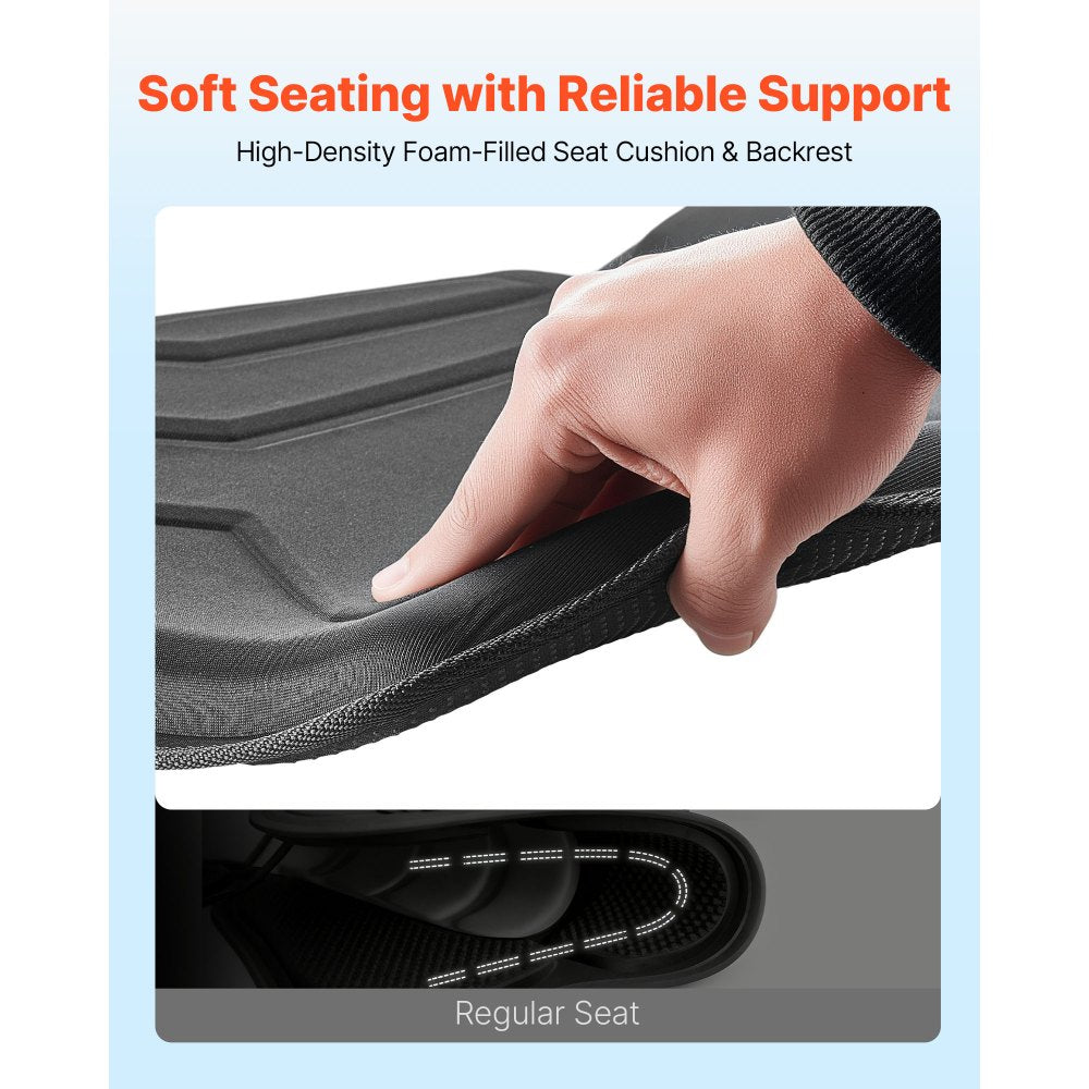 VEVOR Kayak Seat, 1 Pack 1" Thick, Universal Paddle Board Seat with Back Support, Hexagonal Sit-on-Top Soft Padded Cushion with Storage Bag & Adjustable Straps for SUP, Fishing Boat, Inflatable Kayak