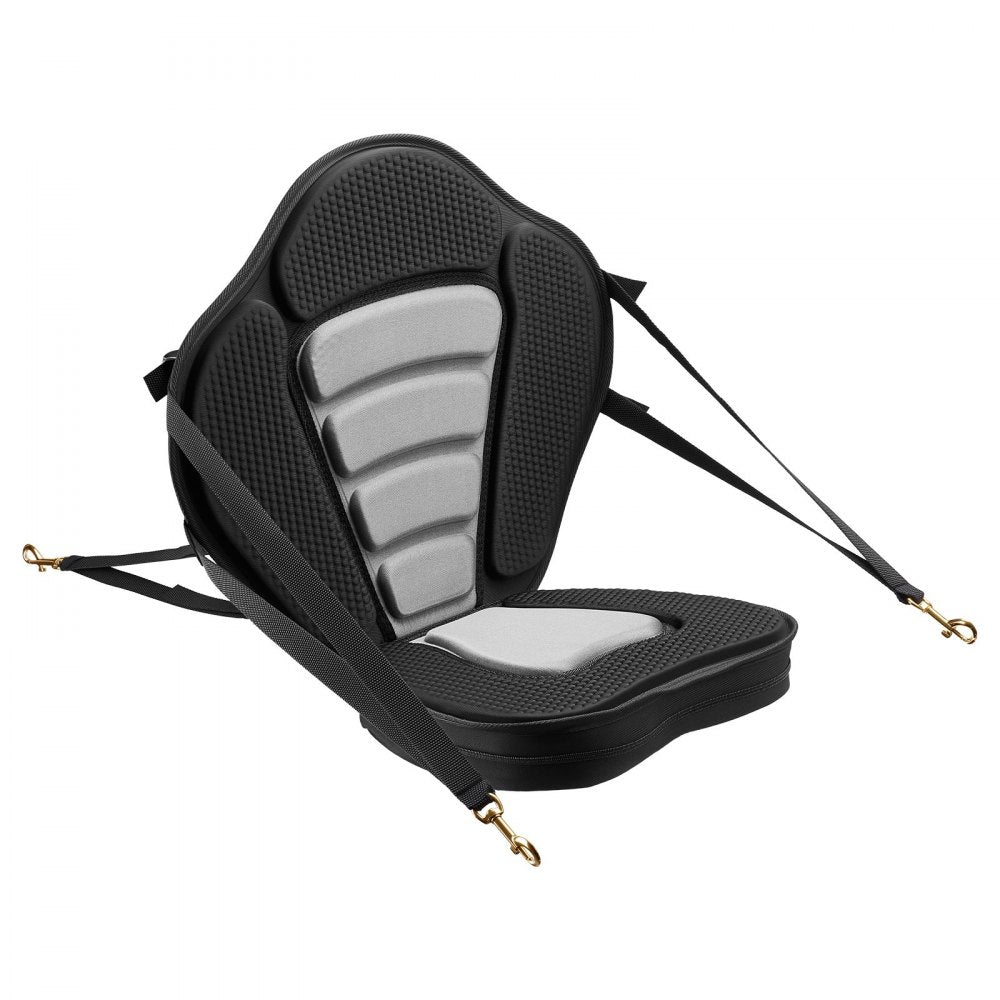 VEVOR Kayak Seat, 1 Pack 2.6" Thick, Universal Paddle Board Seat with Back Support, Sit-on-Top Soft Padded Cushion with Storage Bag & Adjustable Straps for SUP, Canoe, Fishing Boat, Inflatable Kayak