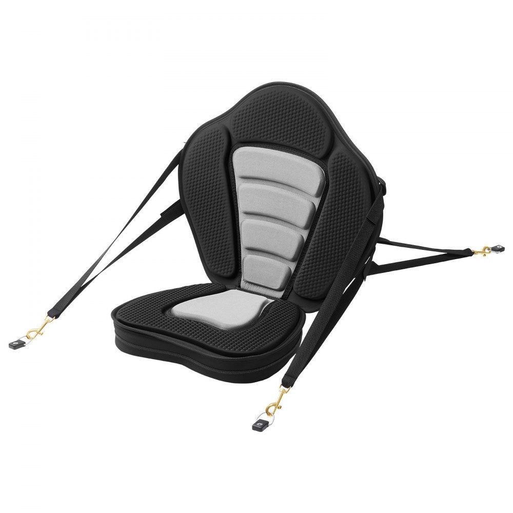 VEVOR Kayak Seat, 1 Pack 2.6" Thick, Universal Paddle Board Seat with Back Support, Sit-on-Top Soft Padded Cushion with Storage Bag & Adjustable Straps for SUP, Canoe, Fishing Boat, Inflatable Kayak