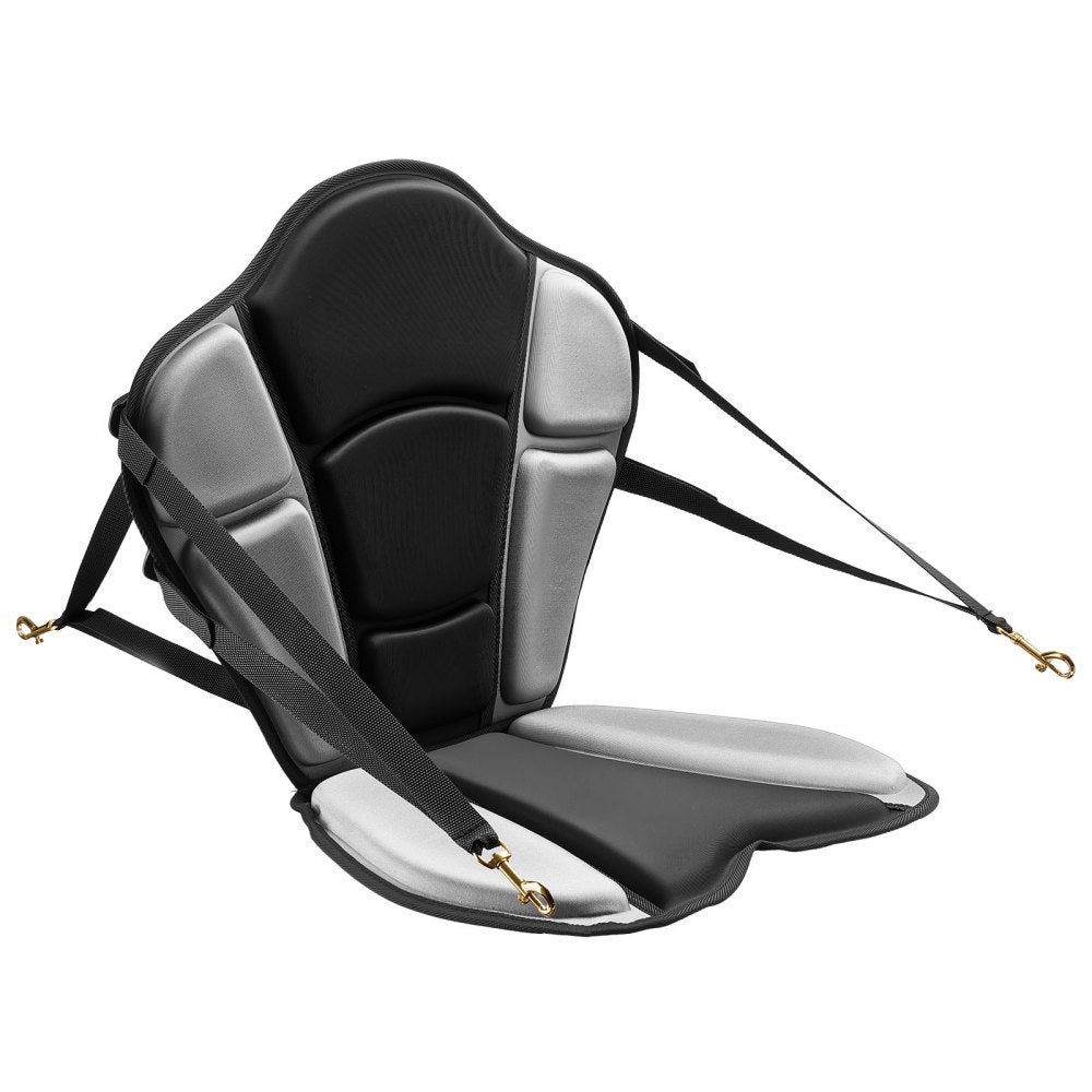 VEVOR Kayak Seat, 1 Pack 1" Thick, Universal Paddle Board Seat with Back Support, Sit-on-Top Soft Padded Cushion with Storage Bag & Adjustable Straps for SUP, Fishing Boat, Inflatable Kayak, Rowboat