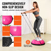 VEVOR Half Exercise Ball Trainer, 26 inch Balance Ball Trainer, 1500lbs Capacity Stability Ball, Yoga Ball with Resistance Bands & Foot Pump, Strength Fitness Ball for Home Gym Full Body Workout, Pink