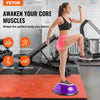 VEVOR Half Exercise Ball Trainer, 23 inch Balance Ball Trainer, 660lbs Stability Ball, Yoga Ball with Resistance Bands & Foot Pump, Strength Fitness Ball for Home Gym, Full Body Workout, Purple