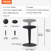 VEVOR Wobble Chair, Height-Adjustable (21.7-28.3") Active Chair, Flexible Seating Wobble Stool Made of Iron Improves Focus & Posture, Ideal for Schools, Office and Home, 8° Tilt Angle, Age 12-18, Black