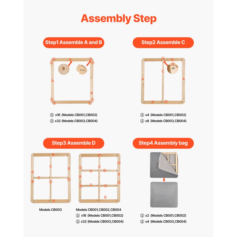 VEVOR Twin Size Bunkie Board, 1.5 in Bed Board Slats with 200D Oxford Cloth, Wooden Mattress Support for Twin Size Bed, Easy Assembly Support under Mattress, 2 Piece, Gray
