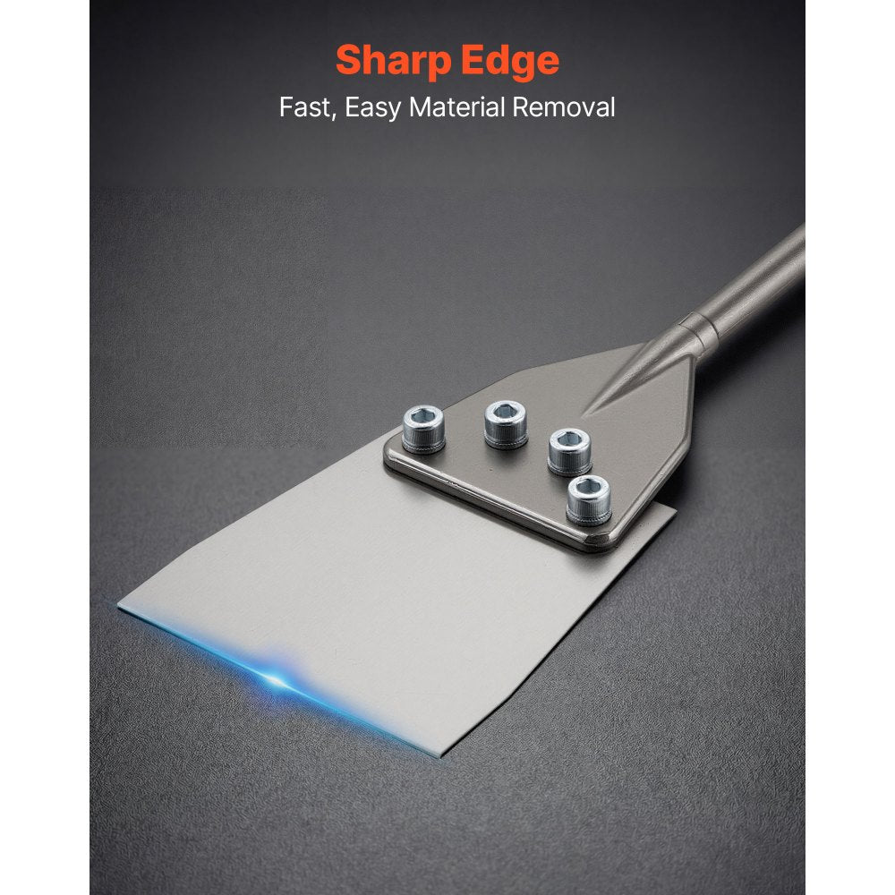 VEVOR SDS Max Floor Scraper, 23.6" x 5.9" Chisel Bit with SDS Max Shank, Compatible with Rotary Hammers, Heat Treated 40Cr Alloy Steel, Sharp Edge for Removing Laminate Flooring, Tiles, and Mortar