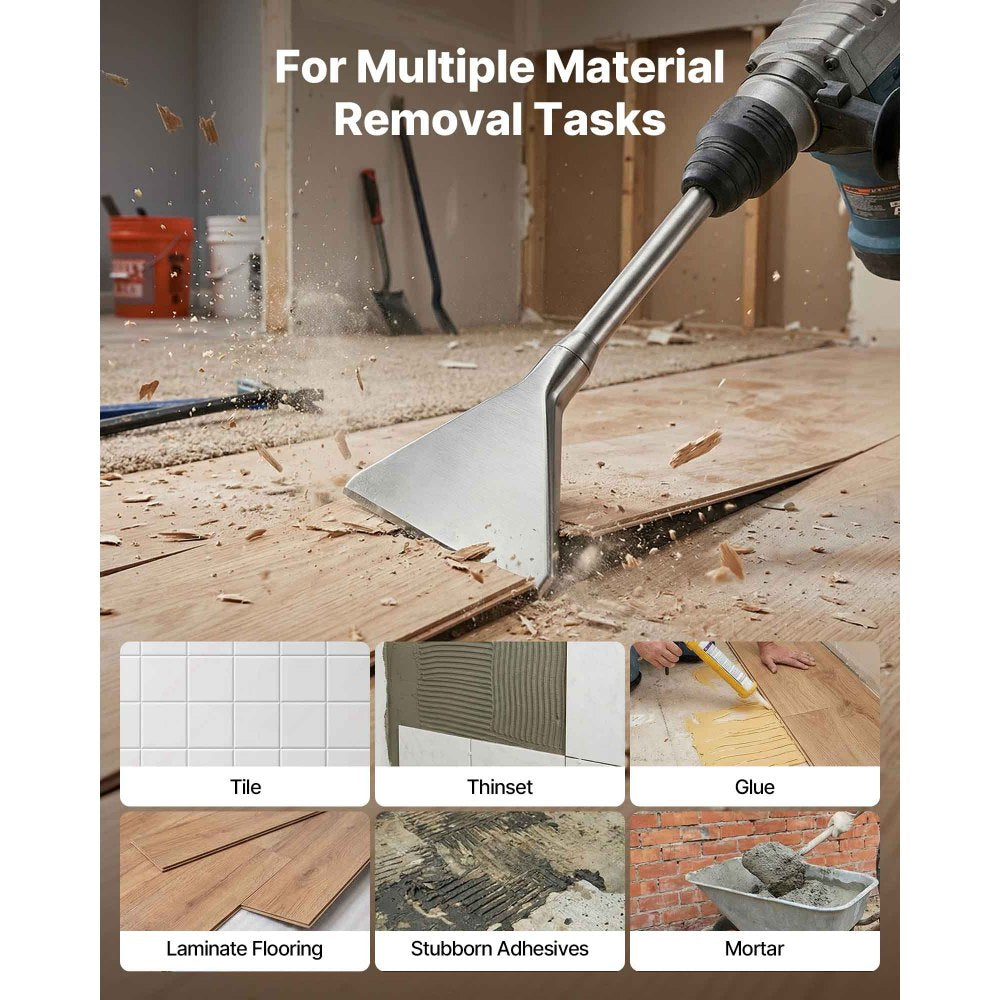 VEVOR SDS Max Scaling Chisel, 13.8" x 5.9" Chisel Bit with SDS Max Shank, Compatible with Rotary Hammers, Heat Treated 40Cr Alloy Steel, Sharp Edge for Removing Laminate Flooring, Tiles, and Mortar