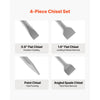 VEVOR SDS Plus Chisel Set, 4 pcs SDS Plus Rotary Hammer Drill Attachments, Includes Point, Flat, & Angled Spade Chisels, Heat Treated 40Cr Alloy Steel, Sharp Edge for Demolition, Concrete and Brick
