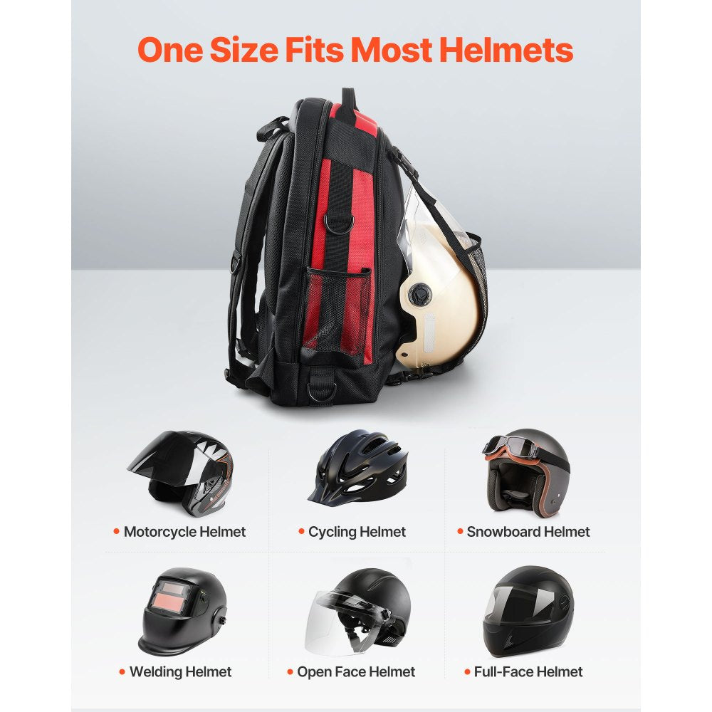 VEVOR Welding Backpack, 25.2L Welder Backpack for Tools and Helmet, 1680D High-Density Polyester Extreme Gear Pack with Helmet Bag, Multi-Purpose Gear Storage Bag for Welding, Outdoor Camping, Hiking