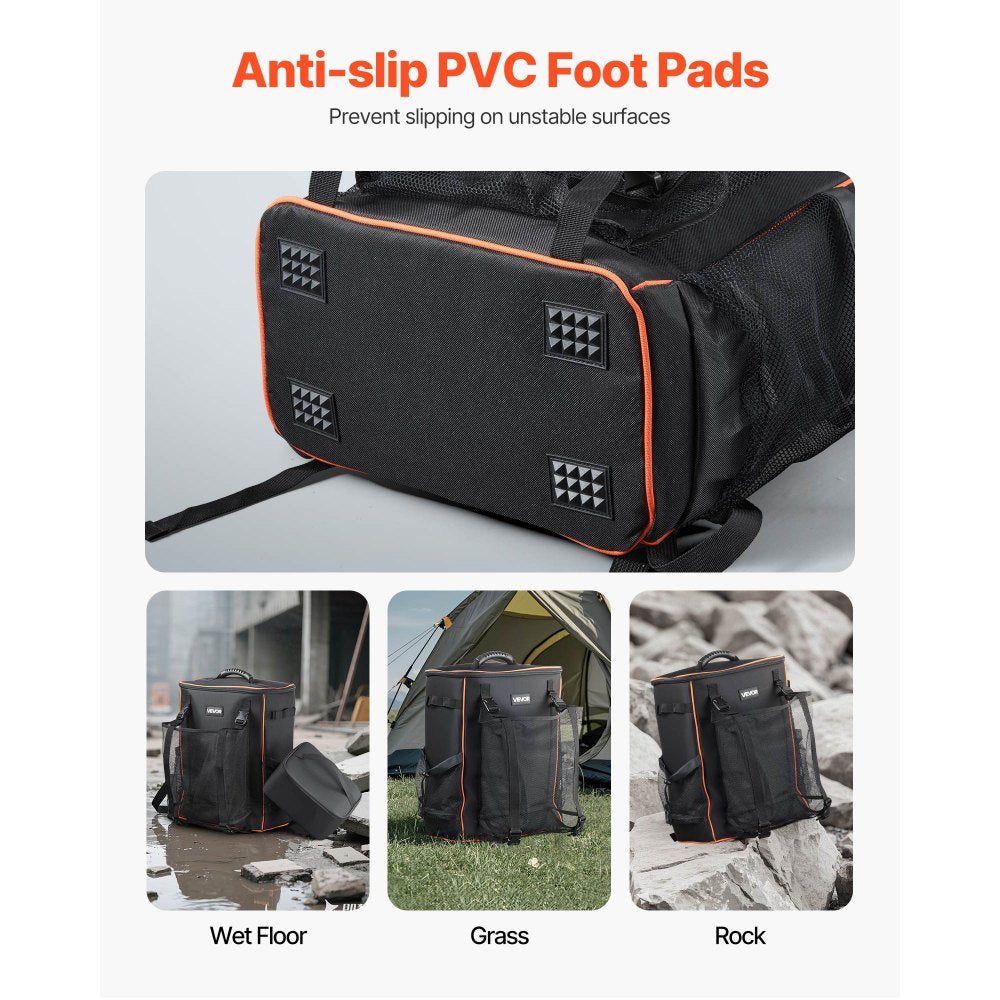 VEVOR Welding Backpack, 33L Welder Backpack with Insulated Bag & Helmet Bag, 600D Polyester Extreme Gear Pack for Tools and Helmet, Multi-Purpose Gear Storage Bag for Welding, Outdoor Camping, Hiking