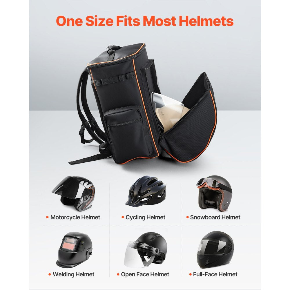 VEVOR Welding Backpack, 35.6L Welder Backpack for Tools and Helmet, 600D Polyester Extreme Gear Pack with Helmet Catch Bag, Multi-Purpose Gear Storage Bag for Welding, Outdoor Camping, Mountaineering