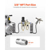 VEVOR Air Compressor Filter Regulator Lubricator (FRL), 3/8" NPT Air Compressor Water Separator, Semi-Auto Drain Air-Drying System with 5μm Brass Filter Element, 145PSI Max Working Pressure, Poly Bowl