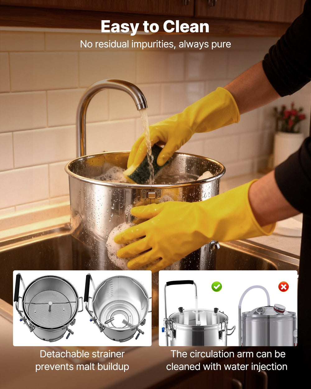 VEVOR DM-N60 easy to clean and detachable strainer highlights