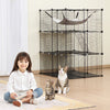 VEVOR Large 3-tier Cat Cage, 28 x 28 x 41", DIY Detachable Metal Wire Durable Cat Enclosure, with Large Hammock 2 Ramp Ladders, Fit for Cats Exercise Indoor ＆ Outdoor, Ease of Assembly, Black