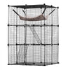 VEVOR Large 3-tier Cat Cage, 28 x 28 x 41", DIY Detachable Metal Wire Durable Cat Enclosure, with Large Hammock 2 Ramp Ladders, Fit for Cats Exercise Indoor ＆ Outdoor, Ease of Assembly, Black