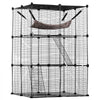 VEVOR Large 3-tier Cat Cage, 28 x 28 x 41", DIY Detachable Metal Wire Durable Cat Enclosure, with Large Hammock 2 Ramp Ladders, Fit for Cats Exercise Indoor ＆ Outdoor, Ease of Assembly, Black