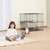 VEVOR Large 2-tier Cat Cage, 28 x 28 x 28", DIY Detachable Metal Wire Cat Enclosure, with Ramp Ladder Adjustable Resting Platform, Crate Large Indoor ＆ Outdoor Exercise Place for Small Animals, Black