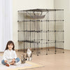VEVOR Large 4-tier Cat Cage, 41 x 41 x 55", Detachable Metal Wire Cat Enclosure, with 4 Front Doors Hammock Ramp ladders, Indoor & Outdoor Crate Exercise Place Ideal for Kitty, Small Animals, Black