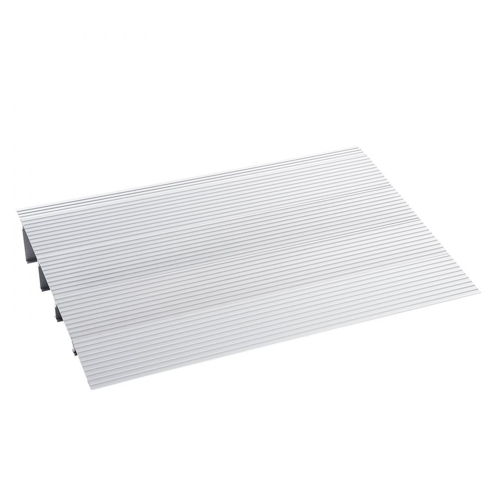 VEVOR Door Threshold Ramp, 4" Rise, 800 lbs Load Capacity, Door Ramp for Wheelchairs, Aluminum Threshold Ramp for Doorways, Adjustable Modular Threshold Ramp for Wheelchairs, Scooters, Power Chairs