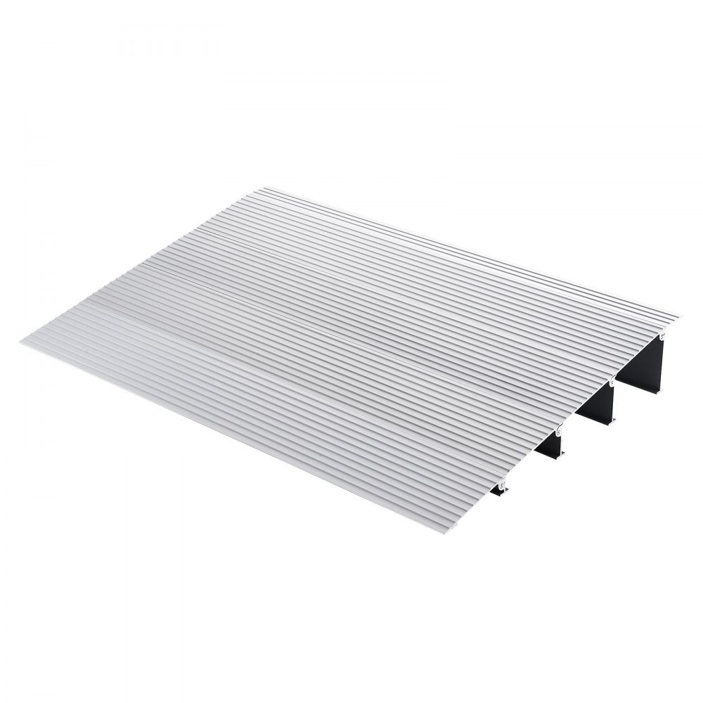 VEVOR Door Threshold Ramp, 4" Rise, 800 lbs Load Capacity, Door Ramp for Wheelchairs, Aluminum Threshold Ramp for Doorways, Adjustable Modular Threshold Ramp for Wheelchairs, Scooters, Power Chairs