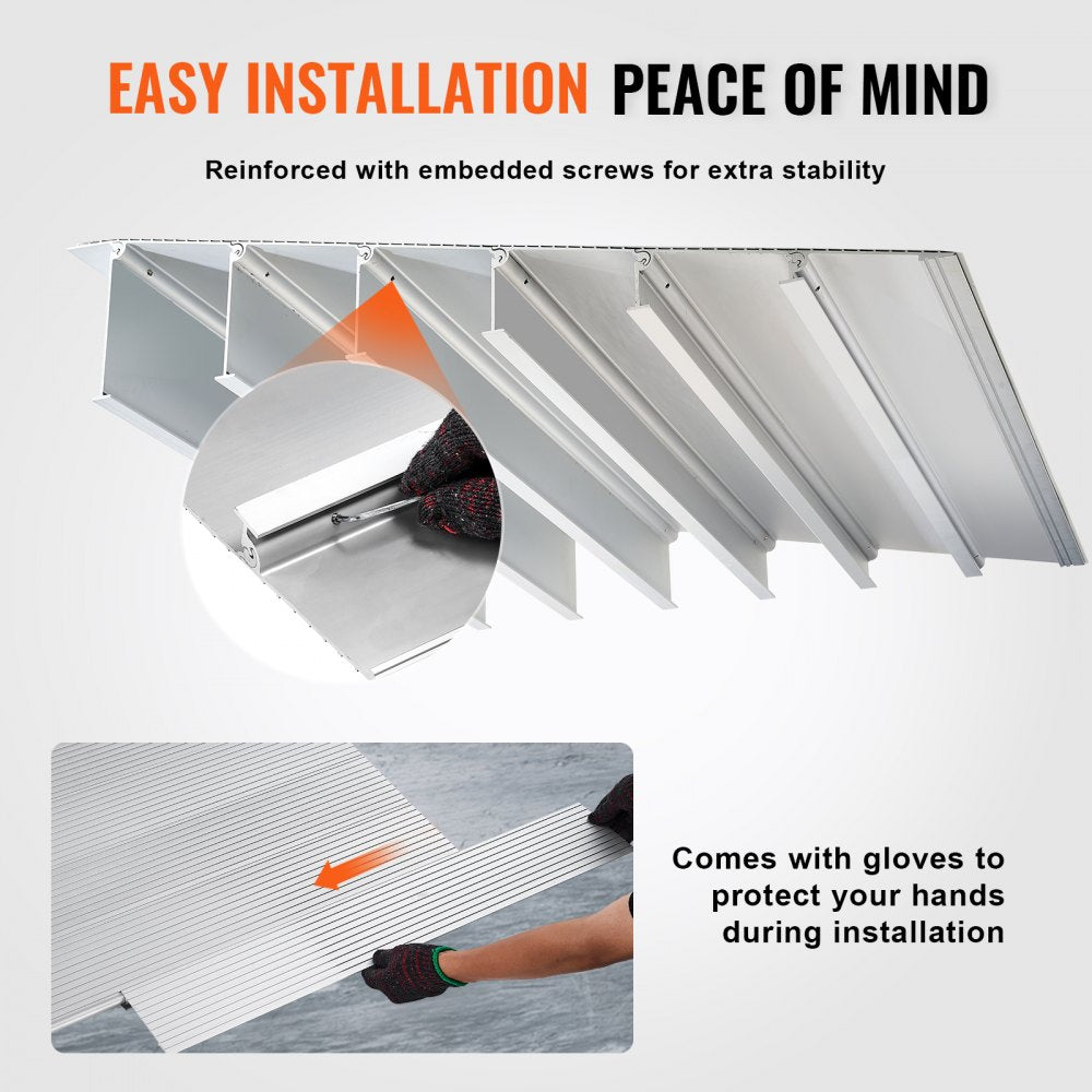 VEVOR Door Threshold Ramp, 6" Rise, 800 lbs Load Capacity, Door Ramp for Wheelchairs, Aluminum Threshold Ramp for Doorways, Adjustable Modular Threshold Ramp for Wheelchairs, Scooters, Power Chairs