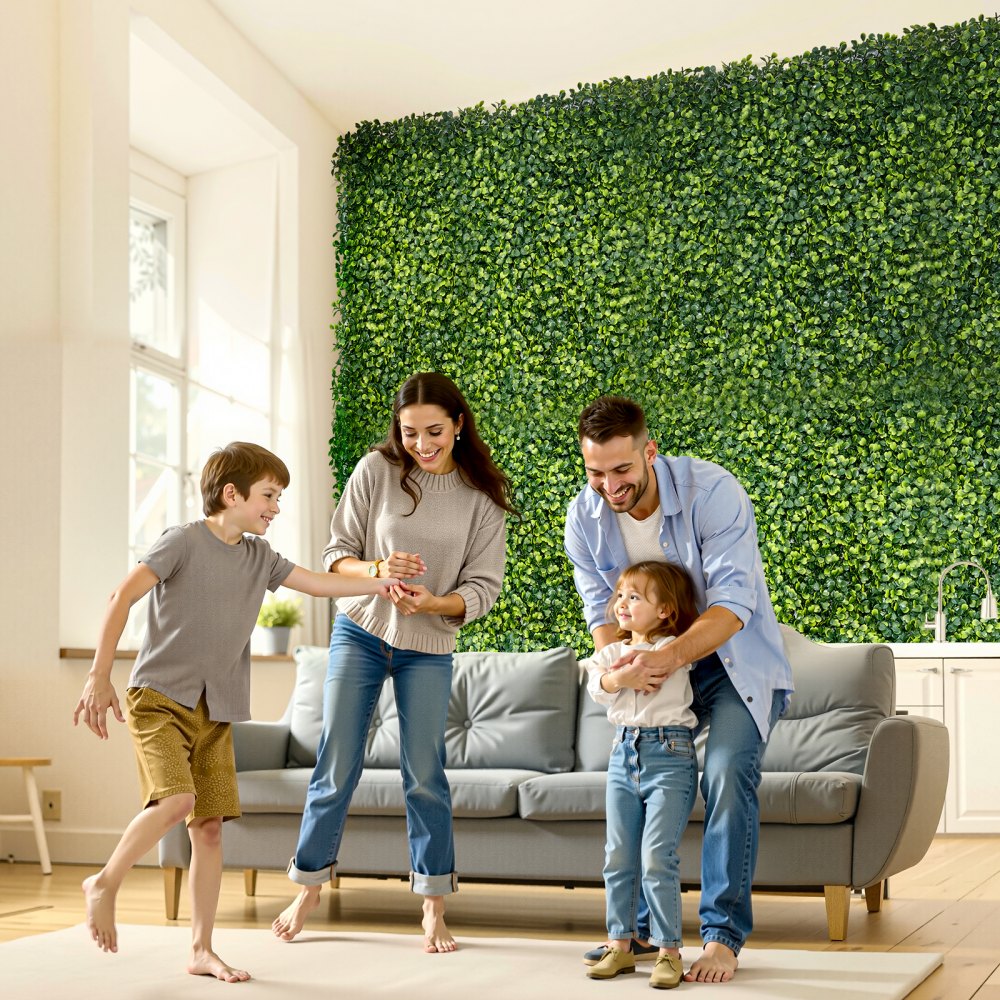 VEVOR Artificial Grass Wall Panels, 60 x 120 inch, Milan Grass Greenery Boxwood Panel for Indoor Outdoor Green Decor & Ivy Fence Covering, Privacy Backdrop Wall Hedge Screen for Garden