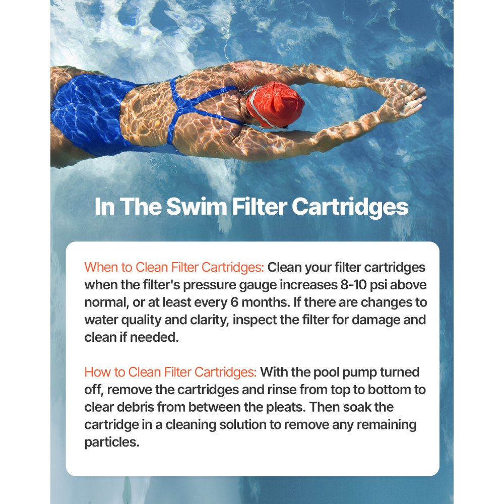 VEVOR Pool Filter Cartridge, 4x 130 Sq. Ft, Spa Hot Tub Filter Cartridge Replacement, Compatible with Pentair CCP520, R173578,  PCC130, Secure for Kids & Pet, Trilobal Pleated,  Easy to Clean