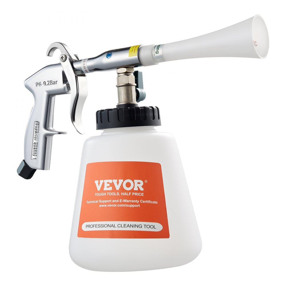 VEVOR Car Cleaning Gun, 6-9.2 Bar High-Pressure Air Blow Gun with 2 Set Nozzles & 1L Liquid Bottle, Vortex Cleaning Gun, Quickly Blasts Dirt and Dust from Surface, Work with 1/4 NPT Air Compressor