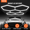 VEVOR Hexagon Garage Lights, 26400LM, 6500K 5 Grid Systems Honeycomb Hexagonal Garage LED Lights, DIY Cool White Car Detailing Garage Ceiling Lighting Bright Shop Light for Gym Basement Workshop