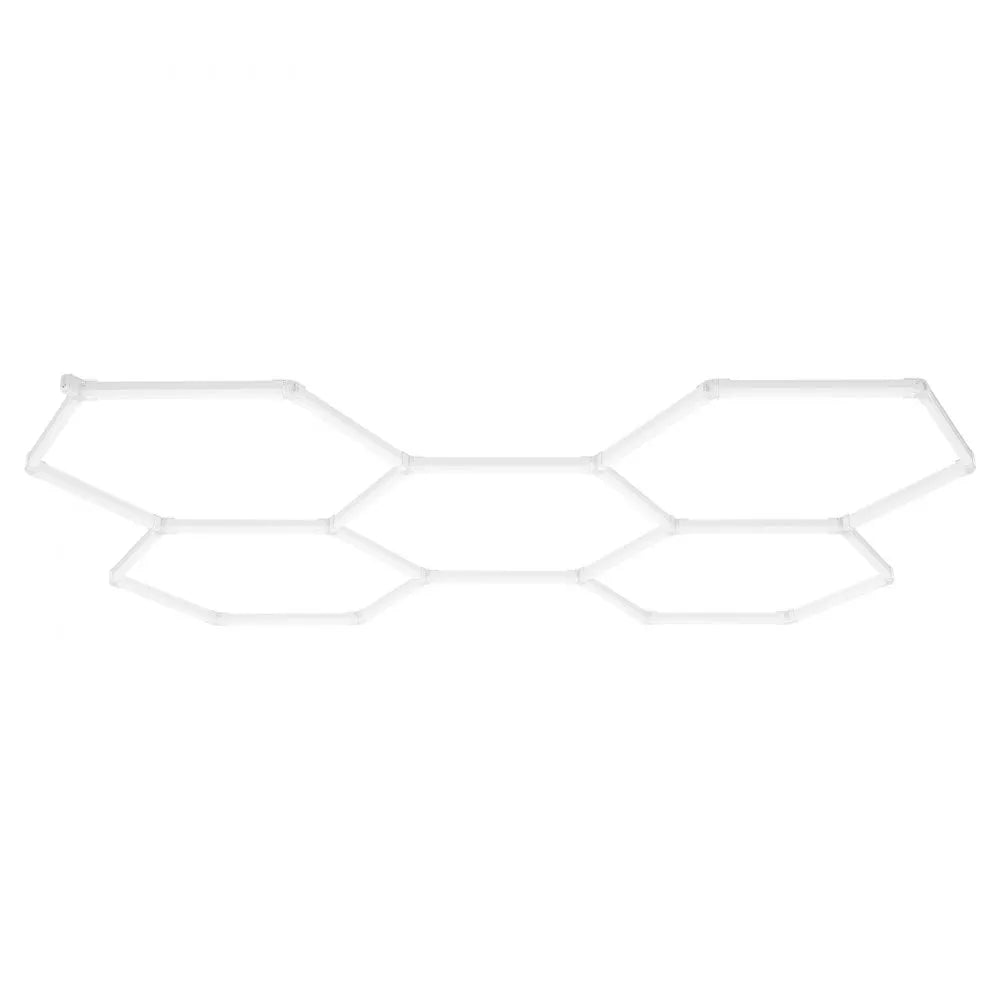 VEVOR Hexagon Garage Lights, 26400LM, 6500K 5 Grid Systems Honeycomb Hexagonal Garage LED Lights, DIY Cool White Car Detailing Garage Ceiling Lighting Bright Shop Light for Gym Basement Workshop