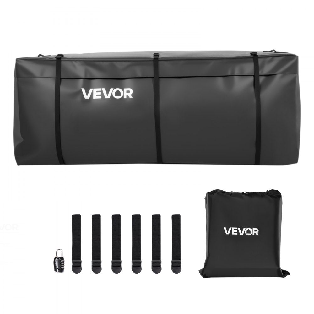 VEVOR Hitch Cargo Carrier Bag, Waterproof 840D PVC, 57.48 x 19.49 x 23.82 in (16 Cubic Feet), Heavy Duty Cargo Bag for Truck Bed Storage with Reinforced Straps, Suitable for Car SUV Vans Hitch Basket