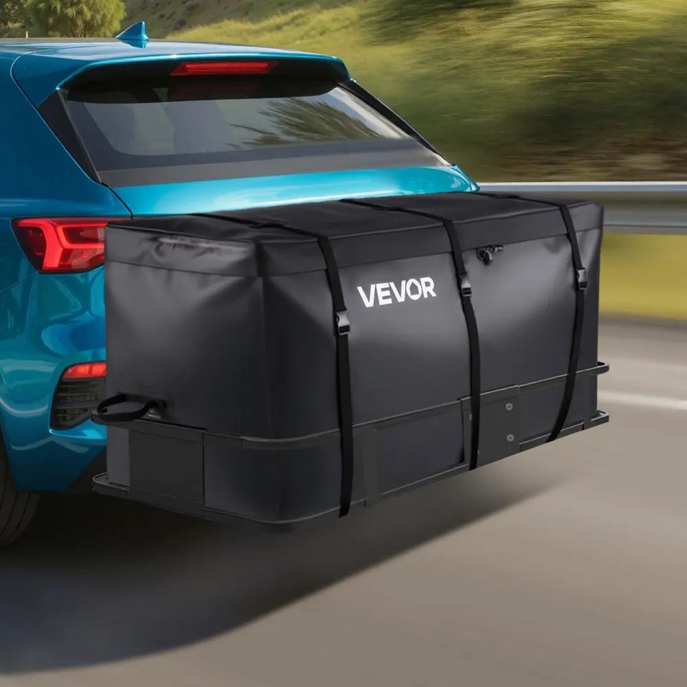 VEVOR Hitch Cargo Carrier Bag, Waterproof 840D PVC, 59.84 x 24.02 x 30.63 in (25 Cubic Feet), Heavy Duty Cargo Bag for Truck Bed Storage with Reinforced Straps, Suitable for Car SUV Vans Hitch Basket