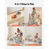 VEVOR Pikler Triangle Set, 9-in-1 Toddler Climbing Toys Indoor, with 2 Wooden Cars, Cushion, Triangle, Arch, and Ramp, 150 lbs Load, Foldable Montessori Climbing Set for Toddlers and Kids, Blue