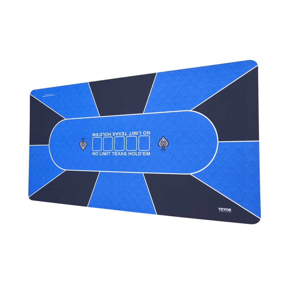 VEVOR Poker Table Top, 70 x 35 Inch Poker Mat for Table, 6-8 Players Foldable Poker Table Top with Carrying Bag, Folding Poker Table Topper for Poker Games, Poker Room, Rectangle, Blue