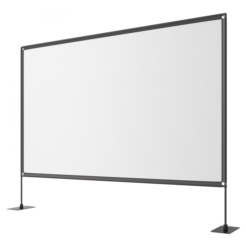 VEVOR Projector Screen with Stands, 120 Inch 16:9 4K 1080P HD Movie Screen, 170° Wide Viewing, Front/Rear Projection Screen with Ground Stakes, Sandbags & Guy Ropes for Home Theater & Backyard Movies
