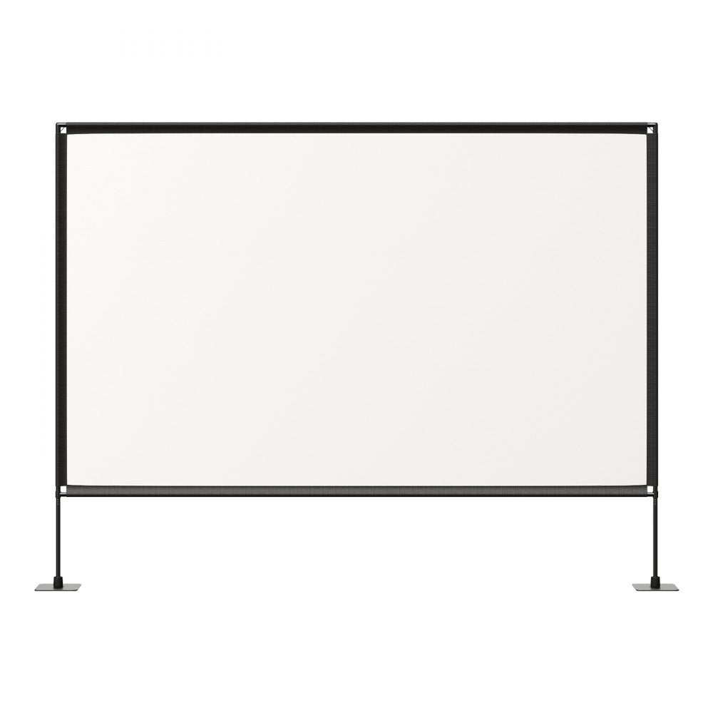 VEVOR Projector Screen with Stands, 120 Inch 16:9 4K 1080P HD Movie Screen, 170° Wide Viewing, Front/Rear Projection Screen with Ground Stakes, Sandbags & Guy Ropes for Home Theater & Backyard Movies