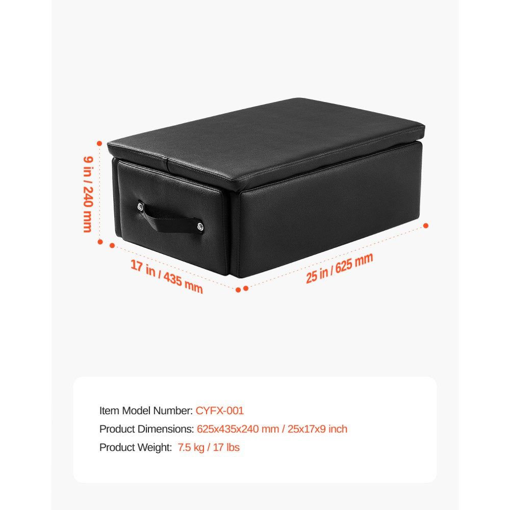 VEVOR Pilates Box for Reformer, 25x17x9 In Pilates Reformers Sitting Box for Exercises, Premium PU and Wood Pilates Equipment Accessory, Improve Strength, Balance, Range of Motion Home Gym, Black