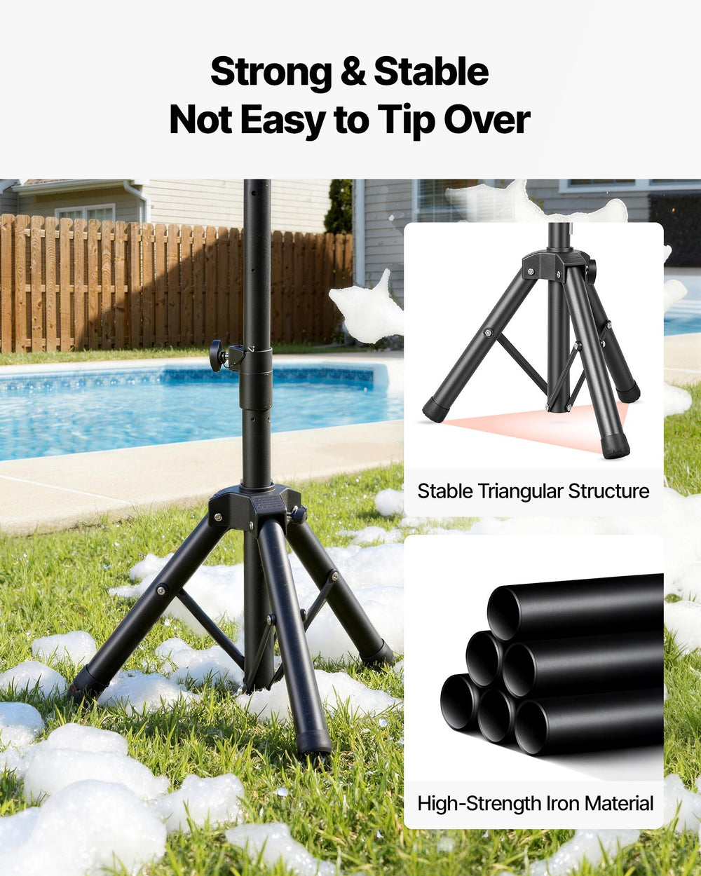 VEVOR Foam Machine stable triangular structure tripod detail