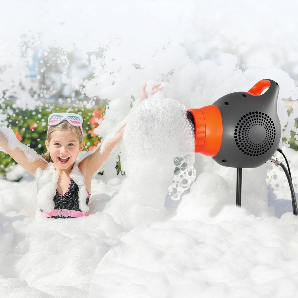 VEVOR Foam Machine, 115 W Party Foam Cannon, Portable Foam Maker with a Tripod Stand, Powerful Foam Party Machine, for Backyard, Pool, Outdoor Events, Birthdays, Celebrations and Party, Grey & Orange