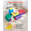 VEVOR Climbing Toys, 5-Piece Set, Foam Climbing Toys for Toddlers 6 Months to 3 Years Old, PU Leather Climbing Blocks, Indoor Climb and Crawl Activity Playset for Crawling & Sliding, Easy to Clean