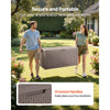 VEVOR Outdoor Storage Box, 100 Gallon Resin Deck Box, Backyard Outside Toy and Towel Storage Cabinet Waterproof, for Patio Furniture Cushions, Garden Tools, Pool Supplies & Package Delivery (Grey)