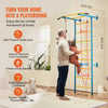 VEVOR Indoor Jungle Gym for Toddlers, 5-in-1 Climbing Playset with Carbon Steel Swedish Ladder, Wall Ladder, Pull-Up Bar, Rope Ladder, and Gymnastic Rings, Supports 220 lbs, Multicolor