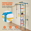 VEVOR Indoor Jungle Gym for Toddlers, 5-in-1 Climbing Playset with Carbon Steel Swedish Ladder, Wall Ladder, Pull-Up Bar, Rope Ladder, and Gymnastic Rings, Supports 220 lbs, Multicolor