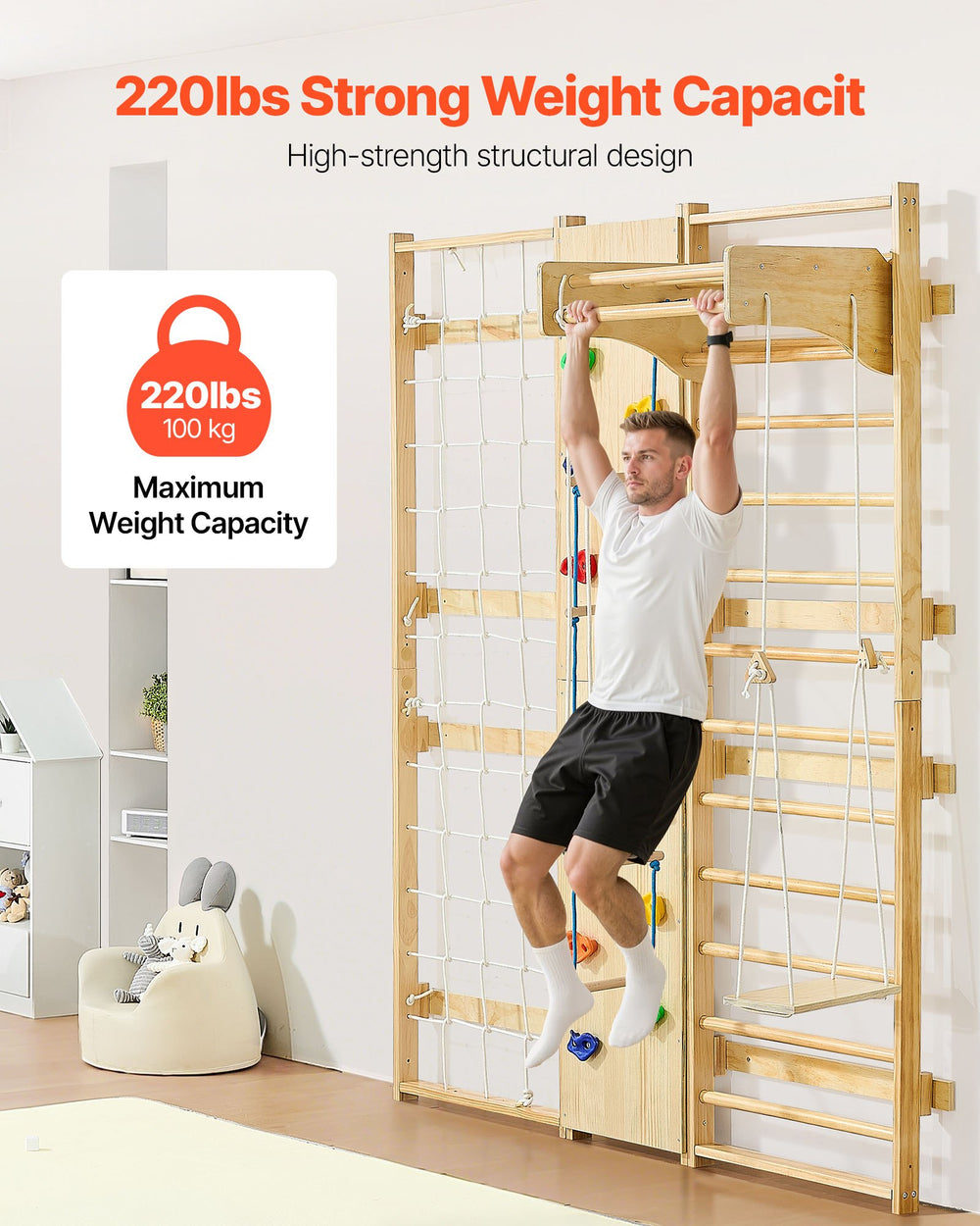 220 lbs (100 kg) maximum weight capacity illustration