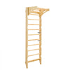 VEVOR Swedish Ladder Wall Gym, 2-in-1 10-Level Indoor Jungle Gym, 220LBS Loading Solid Wood Gymnastic Stall Bars for Kids & Adults, Indoor Playground Climbing Playset with Pull-Up Bar, Wall Ladder