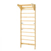 VEVOR Swedish Ladder Wall Gym, 2-in-1 10-Level Indoor Jungle Gym, 220LBS Loading Solid Wood Gymnastic Stall Bars for Kids & Adults, Indoor Playground Climbing Playset with Pull-Up Bar, Wall Ladder