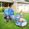 VEVOR 3 in 1 Kids Play Tent with Tunnel for Boys, Girls, Babies and Toddlers, Indoor/Outdoor Pop Up Playhouse with Carrying Bag & Banding Straps Birthday Gifts, Royal Blue Color Rocket Theme