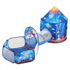 VEVOR 3 in 1 Kids Play Tent with Tunnel for Boys, Girls, Babies and Toddlers, Indoor/Outdoor Pop Up Playhouse with Carrying Bag & Banding Straps Birthday Gifts, Royal Blue Color Rocket Theme